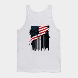 American flag ink as barcode Tank Top